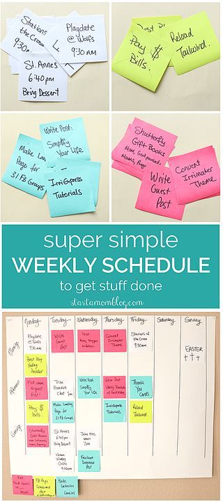 Super Simple Weekly Schedule to Get Stuff Done Start A Mom Blog, Get Stuff Done, Schedule Organization, Editorial Calendar, Notes Organization, Weekly Schedule, Mom Blog, Time Management Tips, Organize Your Life