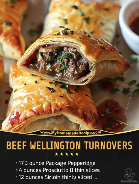 Beef Wellington Turnovers, Last Minute Recipes, Mini Beef Wellington, Wellington Recipe, Pepperidge Farm Puff Pastry, Beef Wellington Recipe, Meat Pies, Recipes Beef, Pepperidge Farm