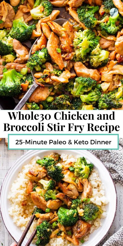 Paleo Chicken And Broccoli Stir Fry, Keto Chicken Broccoli Stir Fry, Chicken Broccoli Cauliflower Stir Fry, Candida Chicken Recipes, Whole 30 Chicken And Broccoli, Chicken Brocolli Stir Fry Recipes, Chicken Broccoli Cauliflower Recipes, Stir Fry Cauliflower Rice Recipes, Chicken Thighs And Broccoli Recipes