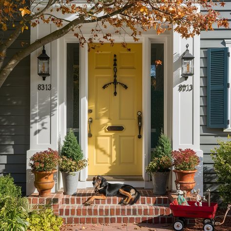 The Best Front Door Paint Colors💖💖💖 Yellow Door Exterior, Paint For Front Door, Best Front Door Paint Colors, Best Front Door Paint, Yellow Front Door, Front Door Paint, Yellow Front Doors, Best Front Doors, Door Paint