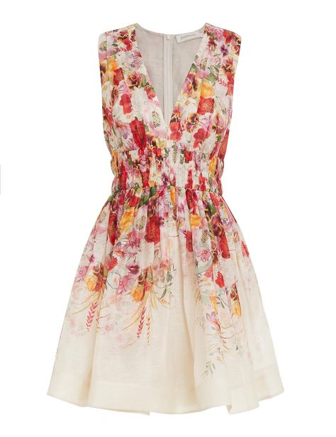 Wonderland V-neck Mini Dress Elka Poppy Ivory Print Online | Zimmermann Bougie Closet, Zimmermann Anneke Dress, Zimmerman Patchwork Dress, Zimmerman Floral Applique Dress, Zimmermann Postcard Dress, Zimmerman Dress, Cream Outfit, Zimmermann Mini Yellow Flower Dress, Garment Care Labels