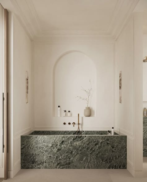 Austin Interior Design, Marble Bathtub, Dallas Interior Design, Houston Interior Designers, Bathtub Design, Bathroom Top, Primary Bath, Green Bathroom, Marble Bathroom