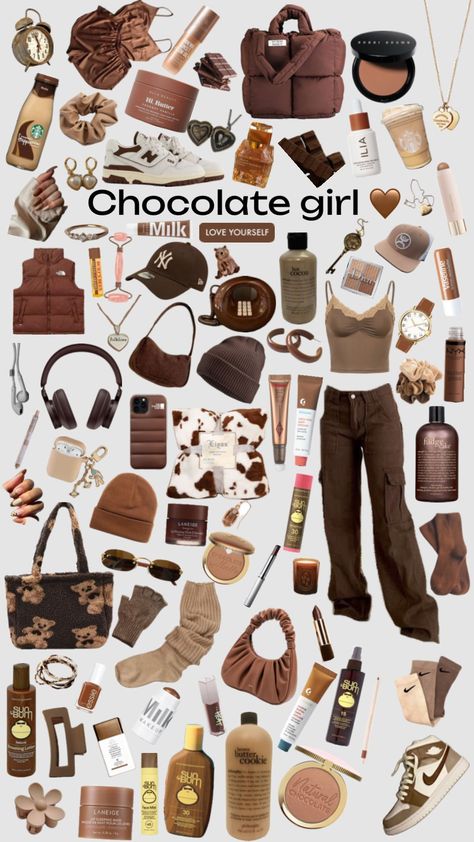 #beachocolategirl #chocolategirl Chocolate Girl Aesthetic Outfits, Chocolate Girl Aesthetic, Fernanda Core, Shuffle Ideas, Brown Outfit Aesthetic, Comfy Trendy Outfits, Mocha Girls, Chocolate Aesthetic, Diy Eyeshadow