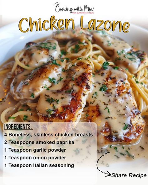 Chicken Lazone, Best Chicken Recipes, Boneless Skinless Chicken, Chicken Dishes Recipes, Skinless Chicken Breast, Smoked Paprika, Italian Seasoning, Onion Powder, Chicken Breasts