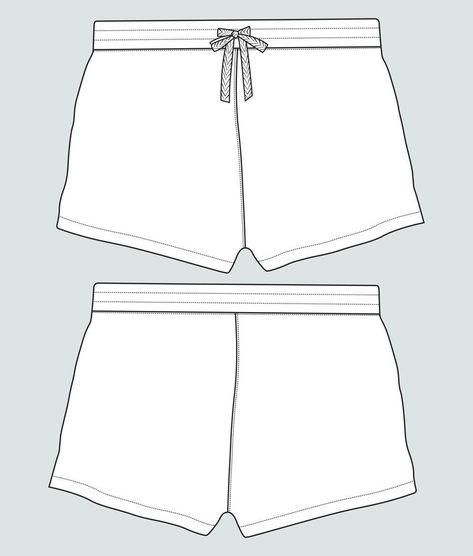 Sweat Shorts pant technical fashion flat sketch vector illustration template front and back views. Fashion Flat Sketch, Shorts Drawing, Illustration Template, Selling Photos Online, Flat Sketches, Woman Illustration, Sweat Shorts, Fashion Sketches, Fashion Flats