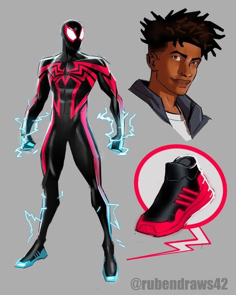 The only complaint I’ve seen for Spiderman 2 has been the Addidas suit that Miles gets at the end of the game. I thought it could be fun to… | Instagram Marvel Character Design, Spiderman 2, Spiderman Suits, Spiderman Art Sketch, Miles Morales Spiderman, Iron Man Armor, Marvel Characters Art, Spiderman Artwork, Spider Art