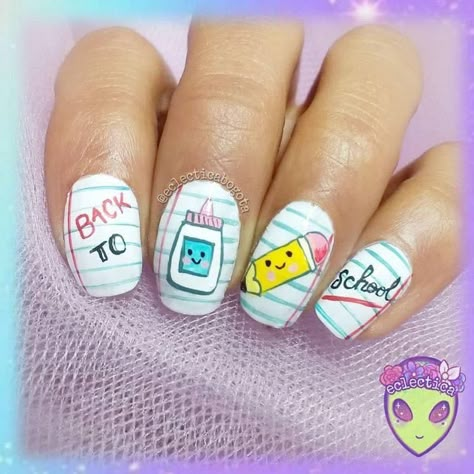 Back To School Nails Ideas, Nail Ideas For Teens, Crayon Nails, School Nails Ideas, Nails Teacher, Back To School Nail Designs, Teacher Nail Art, School Nail Designs, Teacher Nails