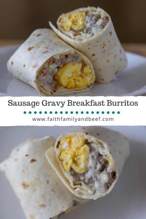 Sausage Gravy Burritos, Breakfast Burrito With Gravy, Sausage Gravy Breakfast Burritos, Crock Pot Breakfast Burrito Filling, Freezer Friendly Breakfast Burritos, Sausage Gravy Breakfast Bowl, Biscuits And Gravy Burrito, Spicy Breakfast Burritos, Make Ahead Breakfast Sandwiches Frozen