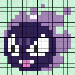 Gengar Alpha Pattern, Undertale Alpha Pattern, Pokemon Alpha Pattern, Alpha Knot, Gastly Pokemon, Pokemon Alpha, Nerdy Crochet, C2c Patterns, Perler Pattern