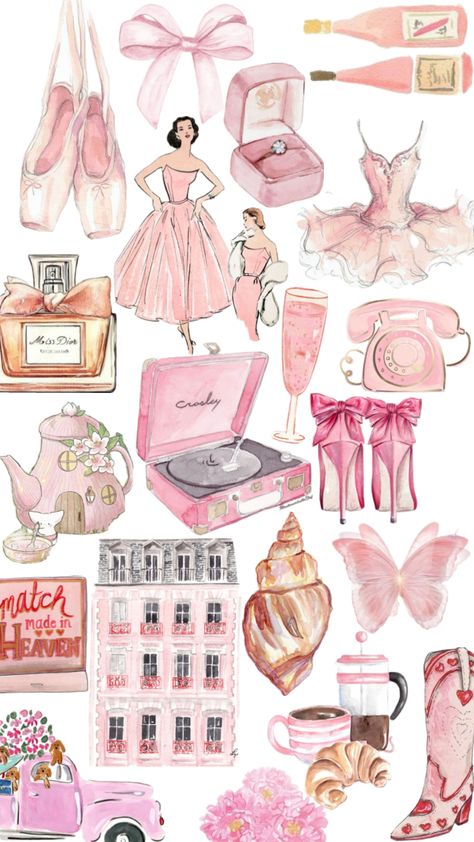 Pink collage! #collage #art #vintage #vibes #wallpaper #pink #girl #coquette #aesthetic Collage Art Vintage, Iphone Background Art, Pink Scrapbook, Pink Collage, Feminine Energy Aesthetic, Collage Collage, Pretty Pink Princess, Chic Wallpaper, Collage Scrapbook