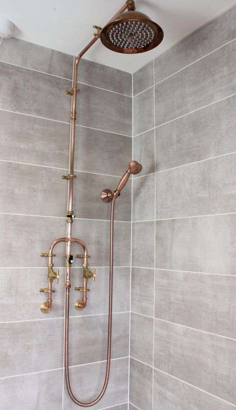 Copper bathroom fixtures