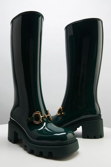 Gucci Mytheresa Boots Forest Green Fashion Gucci Boots Women, Bb Shoes, Gucci Boots, Gucci Horsebit, Chic Shoes, Favorite Boots, Green Shoes, Handbag Shoes, Fall Winter Outfits