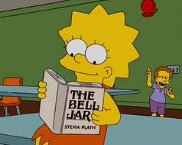 Lisa Simpson reading The Bell Jar Reading Slump, Feminist Icons, The Bell Jar, Sylvia Plath, Up Book, Pep Talks, Reading Challenge, The Simpsons, Lisa Simpson