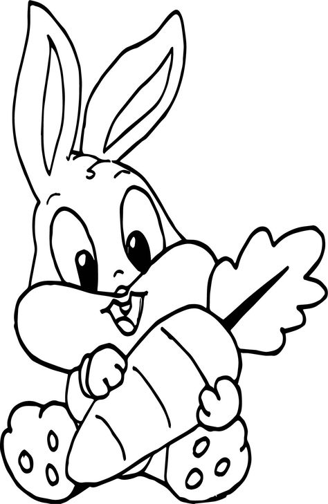 nice Baby Bugs Bunny My Carrot Coloring Page Baby Bugs Bunny, Bugs Bunny Drawing, Bunny Coloring, Precious Moments Coloring Pages, Easter Bunny Colouring, Easter Drawings, Disney Babies, Baby Coloring Pages, Nice Baby