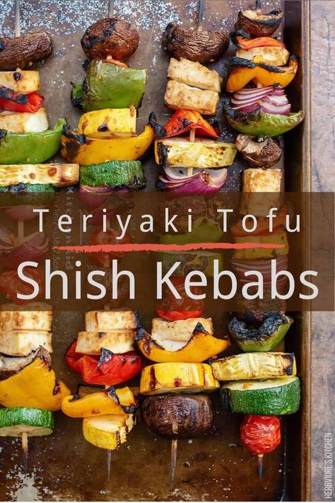 Vegetable Shish Kabob, Vegan Chinese Food, Shish Kebabs, Vegetable Kabobs, Tofu Recipes Vegan, Teriyaki Tofu, Healthy Vegan Dinner, Vegan Summer Recipes, Shish Kabobs