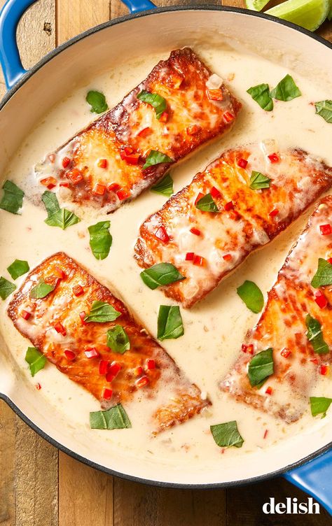 Lime Salmon Recipes, Lime Salmon, Pot Pies, Coconut Lime, Fish Dishes, Seafood Dishes, Favorite Pins, Salmon Recipes, Fish And Seafood