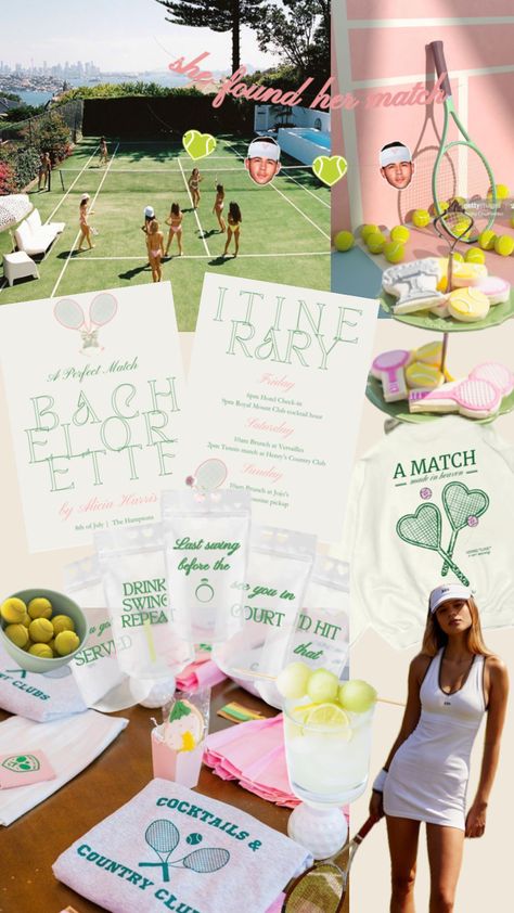 Tennis And Tequila Bachelorette, Perfect Match Pickleball Bachelorette Theme, Preppy Bachelorette Theme, Tennis Club Bachelorette, Tennis Bachelorette Theme, Wedding Pickleball Tournament, 818 Bachelorette Theme, Cocktails And Country Clubs Bachelorette, Country Club Theme Bachelorette