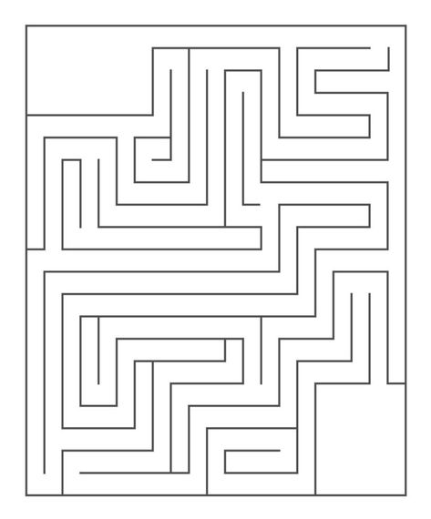 Vector maze template. Blank black and white labyrinth isolated on white background. Preschool printable educational activity or game sample. Maze Template, Preschool Printable, Educational Activities, Labyrinth, Sunday School, Aesthetic Wallpapers, Vector Art, White Background, Preschool