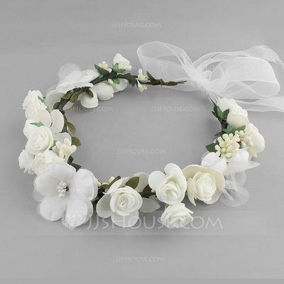 [£ 6.00] Lovely Silk Flower Headbands (Sold in single piece) (042131418) Hair Garland Wedding, Flower Girl Accessories, Flower Crown Headband, Bridal Headwear, Rose Headband, Princess Flower, Bridal Flower Crown, Hair Wreaths, Foam Roses