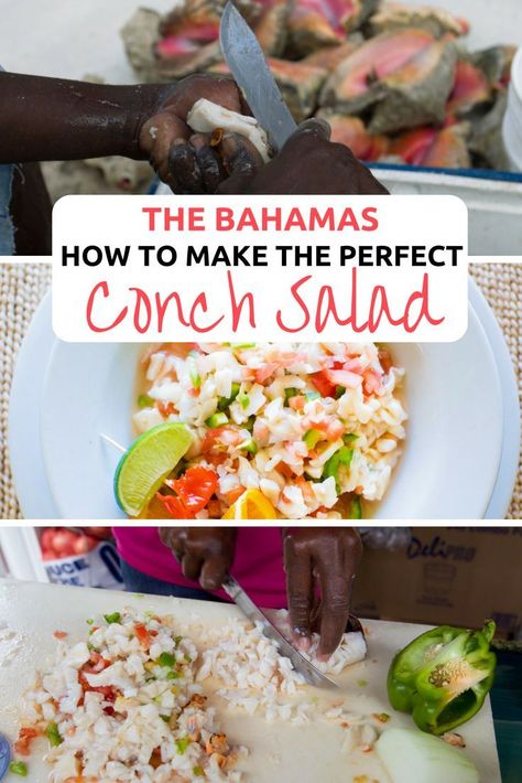 Conch Salad Recipe, Conch Recipes, Bahamas Food, Vacation Bahamas, Bahamian Food, Conch Salad, Conch Fritters, Ceviche Recipe, Food Types