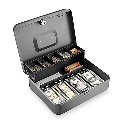 Steelmaster 2216194G2 Key Lock Tiered Tray Cash Box in Grey Farmers Market Vendor, Coin Organizer, Cash Boxes, Money Safe, Cash Box, Tray Design, Business Trends, Business Essentials, Money Handling