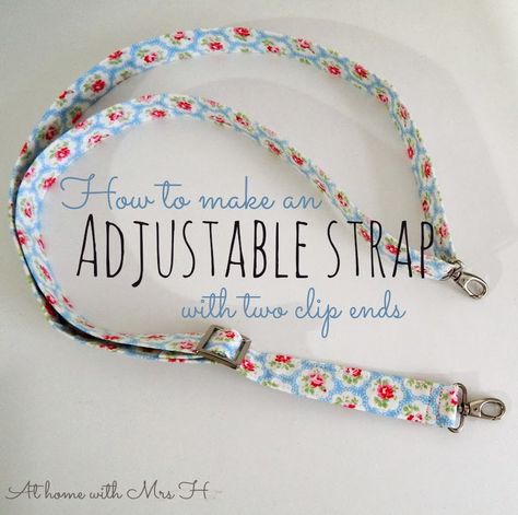 Mrs H - the blog: How to make an adjustable purse strap with two clip ends Diy Purse Strap, Adjustable Purse Strap, Diy Bag Strap, Sac Tote Bag, Adjustable Bag Strap, Diy Sac, Sew Ins, Sewing Purses, Purse Handles