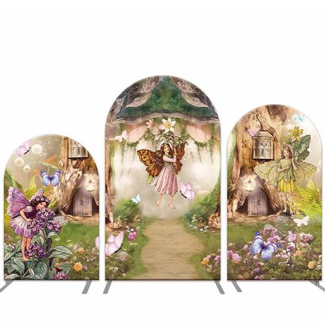 Elf Treehouse, Arch For Backdrop, Boho Arch Backdrop, Metal Arch Wedding, Chiara Arch, Circle Arch, Party Arch, Race Car Themes, Boho Arch