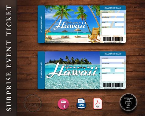 Excited to share the latest addition to my #etsy shop: Surprise Hawaii Trip Ticket | Vacation Tickets Instant Download | Boarding Pass | Printable Surprise Trip Reveal | Hawaii Ticket Download #coastaltropical #traveltransportation #hawaii #hawaiiticket #hawaiibeachticket #surpriseticket #hawaiigiftticket #hawaiiseaticket #hawaiieditable Hawaii Tickets, Boarding Pass Printable, Surprise Trip Reveal, Boarding Pass Template, Printable Tickets, Paper Cut Outs, Hawaii Destinations, Hawaii Gift, Give Directions