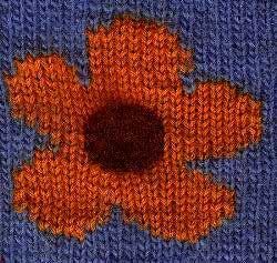 Flower Knitting Chart, Intarsia Knitting Charts, Flower Knitting, Afghan Squares, Flower Chart, Intarsia Knitting, Intarsia Patterns, Chart Pattern, Free Chart