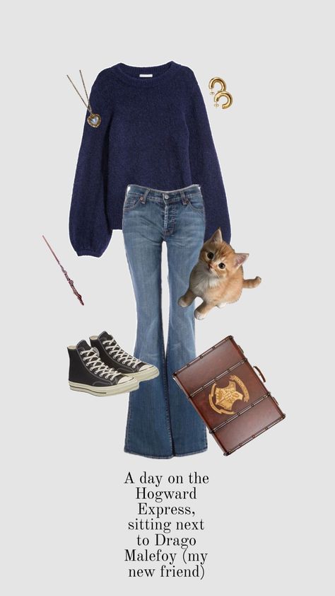 Hogward Wardress ⚡ Cute Ravenclaw Outfits, Hogwarts Outfit Ideas, Harry Potter Outfits Ravenclaw, Harry Potter Shifting Outfits, Hogwarts Outfits Ravenclaw, Harry Potter Outfit Ideas Casual, Harry Potter Style Outfits, Wizarding World Fashion, Ravenclaw Outfit Ideas