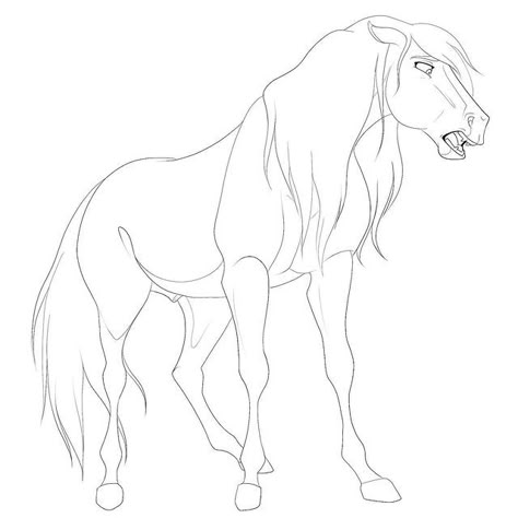 Horse Art Ideas, Spirit Drawing, Horse Outline, Spirit And Rain, Spirit The Horse, Horse Animation, Horse Art Drawing, Body Type Drawing, Drawing Stars