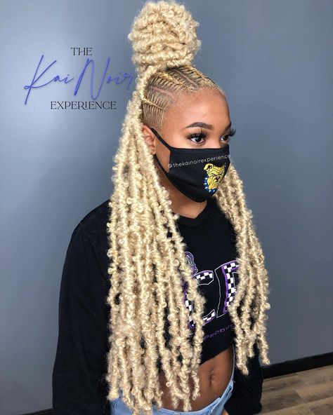 CEO: @desdollas_ on Instagram: “IM HEATING UP💪🏾🔥// Stitch braids & distressed Locs half up half down✨  • • • • #Thekainoirexperience  #greensborobraids #greensborobraider…” Cute Butterfly Locs Hairstyles, Cute Butterfly Locs, Bohemian Soft Locs, Freetress Bohemian Braid, Butterfly Locs Hairstyles, Distressed Locs, Bohemian Locs, Two Braid Hairstyles, Soft Locs