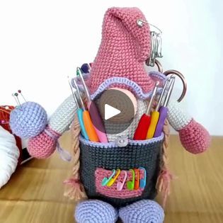 Crochet Pattern  Gnome Organizer | 🍄✨Unleash your creativity and organization with our Gnome Organizer  pattern! Crafted with love and a sprinkle of magic, this delightful pattern... | By StunningpatternsFacebook Crochet Gnome Organizer Free Pattern, Crochet Gnome, Crochet Organizer, Craft Room, Free Crochet, Crochet Pattern, Knit Crochet, Free Pattern, Knitting Patterns