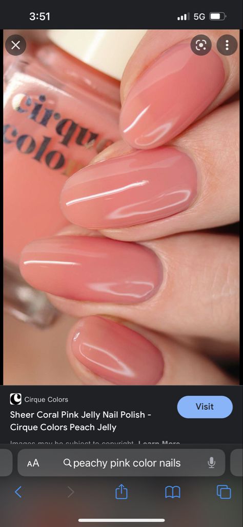 Milky Peach Nails, Light Peachy Pink Nails, Peach And Pink Nails, Peach Pink Gel Nails, Peach Jelly Nails, Peach Pink Nails, Peachy Pink Nails, Clear Peach Nails, Light Apricot Nail Color