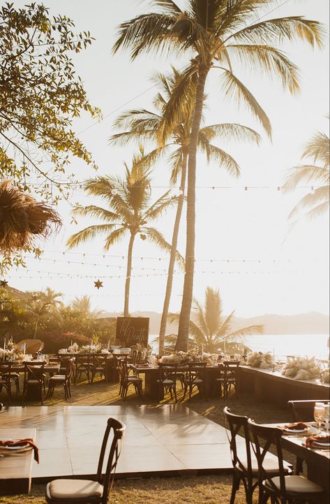 Wedding at Villa del Oso in Sayulita Mexico. Planned by Sea of Dreams Weddings & captured by Abbey rice photo Beach Front Wedding, Sayulita Wedding, Rice Photo, Tropical Wedding Reception, Wedding Dance Floor, Beach Formal, Modern Boho Wedding, Wedding Mexico, Jamaica Wedding