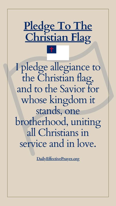 Pledge To The Christian Flag (Words, Lyrics, History, and Meaning) Christian Flag Pledge, Pledge To The Christian Flag, Christian Flag, I Pledge Allegiance, Light Of Christ, Pledge Of Allegiance, Night Prayer, The Kingdom Of God, Praise And Worship