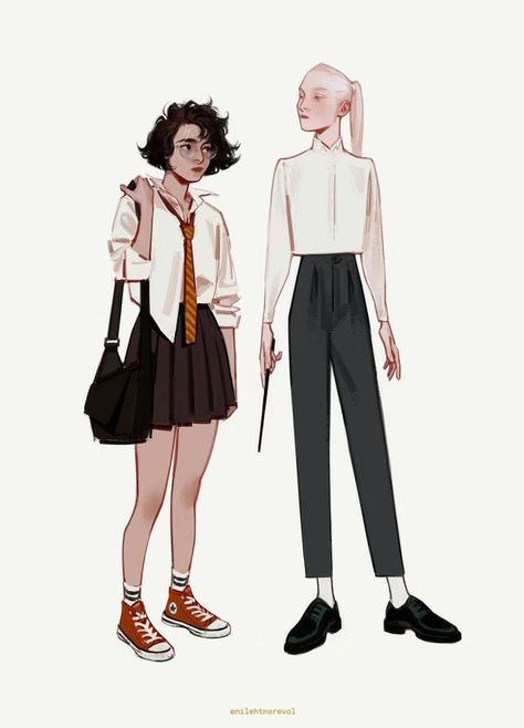 Harry Potter And Draco, Harry Potter And Draco Malfoy, Fem Harry Potter, Fem Harry, Hiro Big Hero 6, Drarry Fanart, Desenhos Harry Potter, Arte Sketchbook, Harry Potter Fan Art