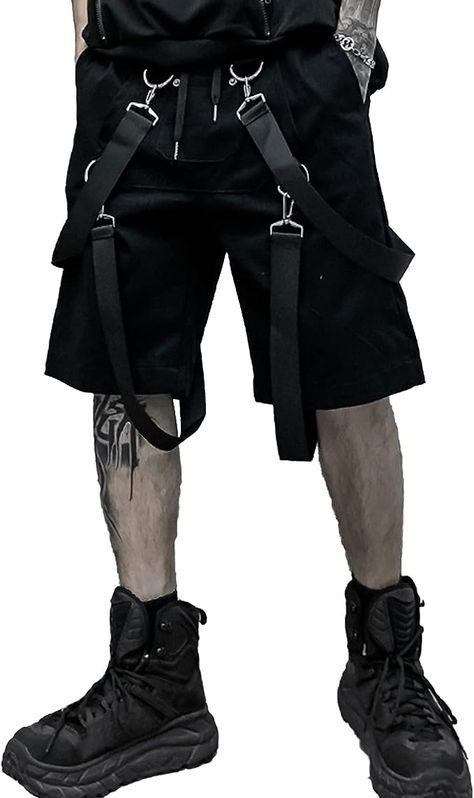 XYXIONGMAO Men's Cyberpunk Shorts Techwear Sweatpants Slacks Hip Hop Streetwear Jogger Tactical Cargo Pants Overalls(Black,L) | Amazon.com Cyberpunk Shorts, Harajuku Punk, Tactical Cargo Pants, Pants Overalls, Hip Hop Streetwear, Men's Shorts, Casual Streetwear, Cargo Pants, Cyberpunk