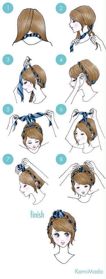 Tie Your Gorgeous Hair In Different Ways!💁🏻🎀💗 - Musely Dunner Wordend Haar, Diy Braids, Easy Hairstyle, Peinados Fáciles Para Cabello Corto, Bandana Hairstyles, Modern Hairstyles, Hair Curlers, Length Hair, Hair Dos