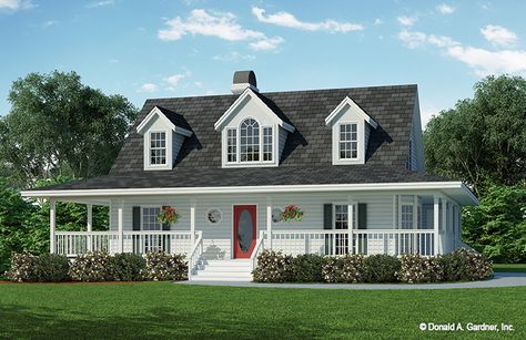 House Plan The Morninglory by Donald A. Gardner Architects Sugarberry Cottage, England Houses, Family Compound, Farmhouse Designs, Craftsman Cottage, Shaped Kitchen, Farmhouse Floor Plans, Plans Architecture, Ranch Style House Plans