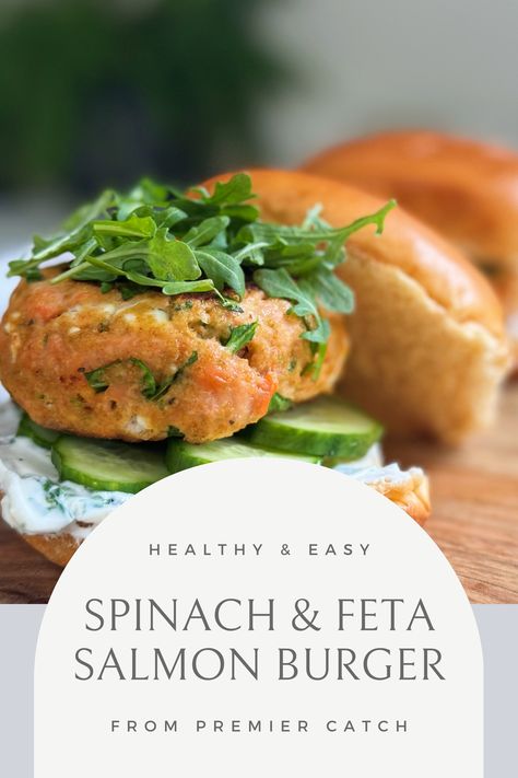 These recipes were created from our passion for seafood, using Premier Catch’s tasty, wild-caught Ground Salmon Meat. We love to share them with our friends and family. From our kitchen to yours, here’s one of our favorites! Seafood Patties, Ground Salmon, Feta Salmon, Honey Feta, Keto Pescatarian, Ww Lunch, 2024 Meals, Salmon Burger Recipe, Coho Salmon