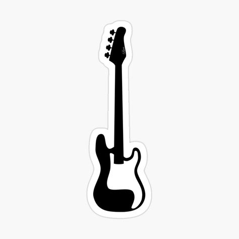 Bass Silhouette, Bass Sticker, Electric Guitar, Sticker Design, Sell Your Art, Bass, Vinyl Sticker, Guitar, Electricity