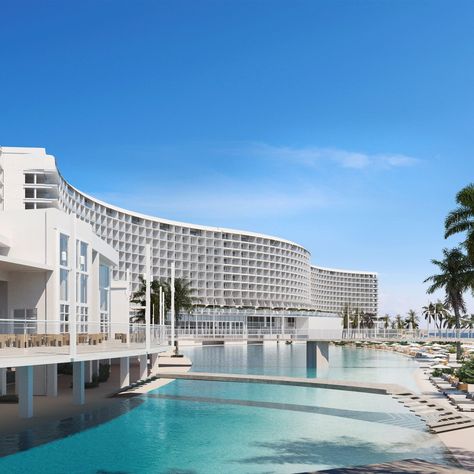 Of all the new resorts, Ava, in Cancun is the one I am most excited about. This family-friendly, all oceanfront resort will open in June. Just 10 minutes from the airport, enjoy 17 restaurants, 6 pools, a shopping promenade & a 20,000 square foot spa & fitness area. Around The World Cruise, Cancun All Inclusive, Open Hotel, Dream Escape, All Inclusive Trips, Beach Honeymoon Destinations, Cancun Resorts, Luxury Family, Vacation Goals