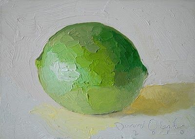 The Very Small Paintings of David Oleski: A Lime David Oleski, Object Painting, Life Artwork, Jobs In Art, Fruit Painting, Limes, Painting Class, Small Paintings, Paint Party