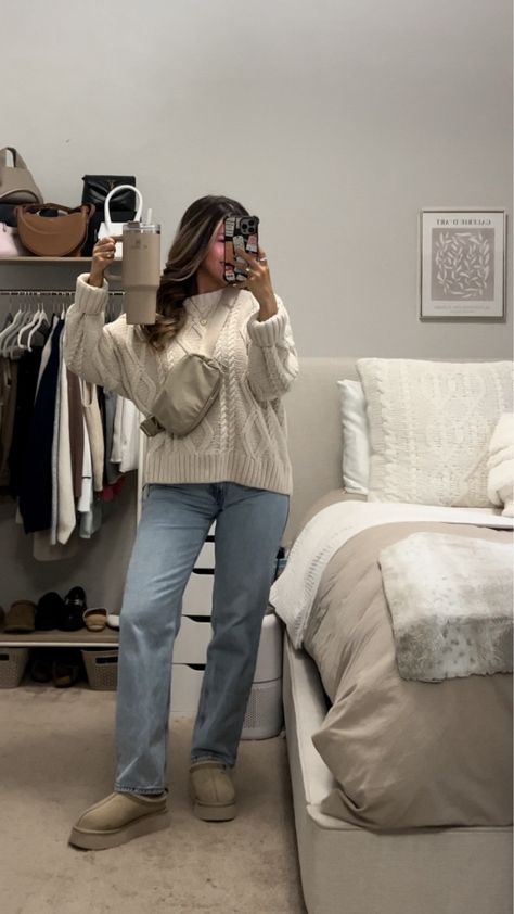 Anaya Oversized Sweater Beige curated on LTK Dad Jeans, Beige Sweater, Oversized Sweater, Lookbook, My Style