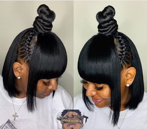 Black Haircut Ideas, Cute Haircut Ideas, Hairstyles For Bob, Cute Short Black Hairstyles, Cute Short, Short Black Haircuts, Black Haircut, Weave Ponytail Hairstyles, Black Ponytail Hairstyles