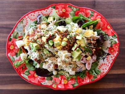 Cobb Chicken Salad Two Ways Recipe | Ree Drummond | Food Network Chicken Salad Pioneer Woman, Cobb Chicken Salad, Chicken Cobb Salad Recipe, Pioneer Woman Chicken, Chicken Cobb Salad, Cobb Salad Recipe, Rotisserie Chicken Salad, Chicken Salad Sandwich, Ree Drummond