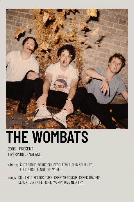 The Wombats Poster, Wombats Poster, Minimalist Polaroid Poster, The Wombats, Greek Tragedy, Vintage Music Posters, Polaroid Poster, Joy Division, Picture Collage Wall