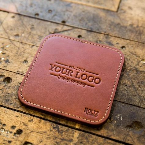 The Ranch House Custom Logo Fine Leather Coaster Set of 4 Coasters Put Your Logo On It Corporate Leather Corporate Gifts, Leather Branding, Leather Working Projects, Leather Coaster Set, Leather Coaster, Huntsville Alabama, Corporate Gifting, Leather Coasters, Leather Workshop