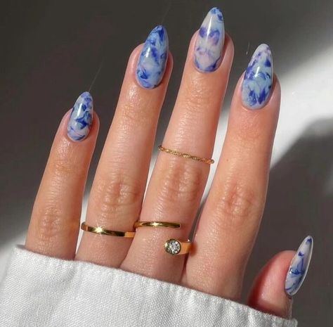 Marble Nail Designs, Milky Nails, Pretty Toe Nails, Popular Nail Designs, Red Nail Designs, Blue Nail Designs, Jelly Nails, Trendy Nail Art, Popular Nails